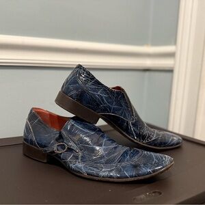 Jo Ghost Vero Cuoio Blue Crocodile Rare Shoes Size 42 In Good Condition